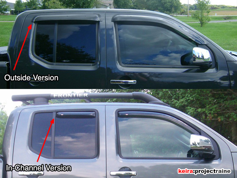 JDM Window Visors 4pc For Nissan Frontier Crew Cab 2000-2004 – Dark Smoke Acrylic